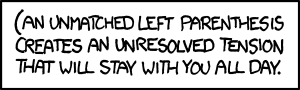 Paréntesis, xkcd