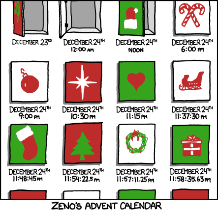 XKCD Comic: Zeno's Advent Calendar