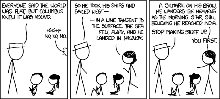 Flat Earth Myth revisted by XKCD