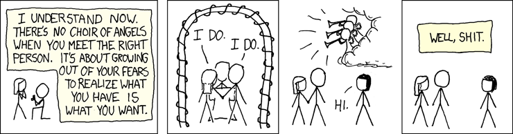 XKCD cartoon about commitment issues