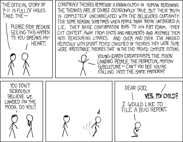 Conspiracy theories from http://xkcd.com/258/