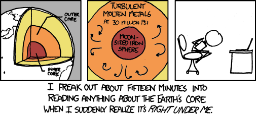 xkcd cartoon of earth's core