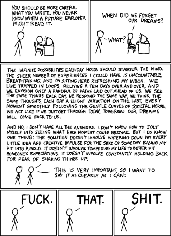 xkcd - Fuck. That. Shit