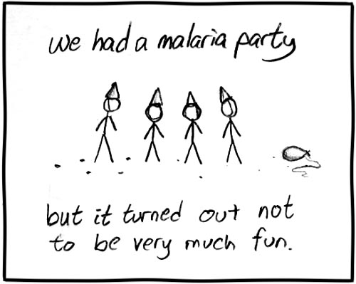 The malaria party was David's idea