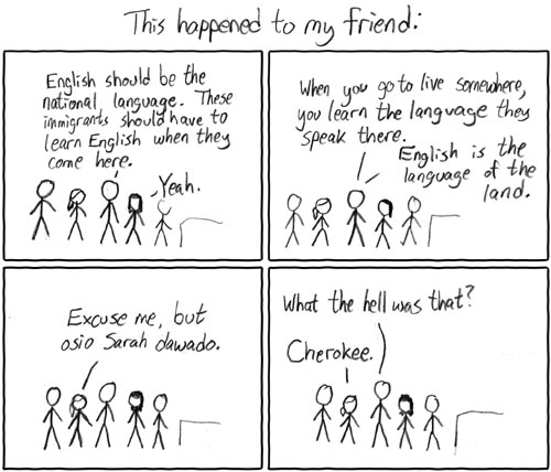 XKCD cherokee national language comic