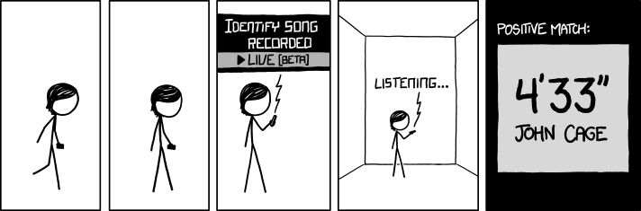 All music is just performances of 4'33" in studios where another band happened to be playing at the time.