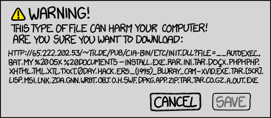 Die Mutter aller verdächtigen Dateien, xkcd-Version