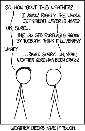 Weather Geeks have it tough. xkcd