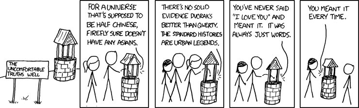 I'll concede ergonomics anecdotally, but none of the studies of Dvorak were at all rigorous (the most-cited Navy study was overseen by Dvorak himself).  And the 'slow typists down' thing is a myth.  Also EMACS RULES VI DROOLS WOOOOOOO!