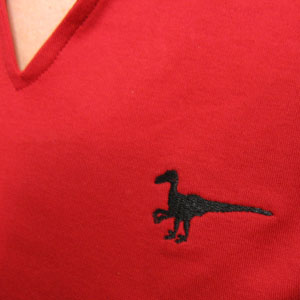 Red Female Polo, V-Neck, No Buttons