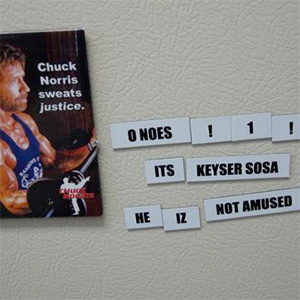 LOLmagnetz on fridge.