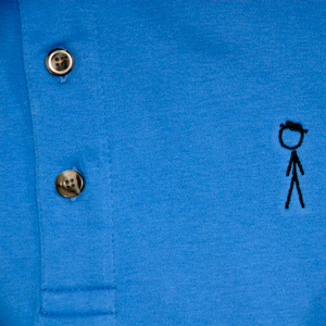 View of the buttons and embrodery.