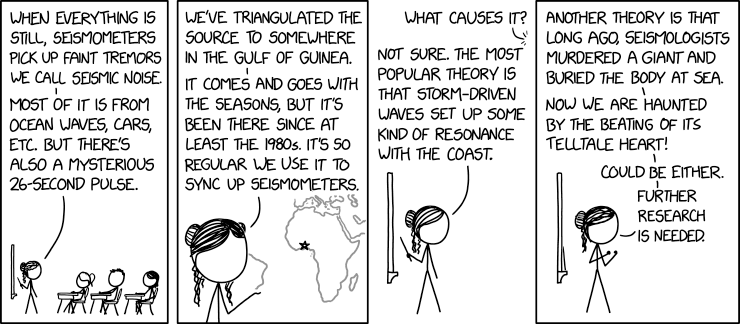 There are some papers arguing that there's a volcanic component, but I personally think they're just feeling guilty and trying to cover the trail.