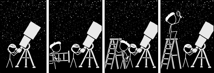 Astrobiology is held back by the fact that we're all too nervous to try to balance on the ladder while holding an expensive microscope.