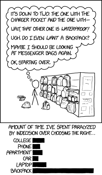 backpack decisions xkcd