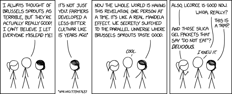 xkcd: Brussels Sprouts Mandela Effect