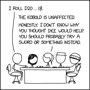 Under some circumstances, if you throw a D8 and then a D12 at an enemy, thanks to the D8's greater pointiness you actually have to roll a D12 and D8 respectively to determine damage.