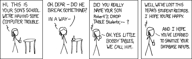 XKCD 327: Exploits of a Mom'
