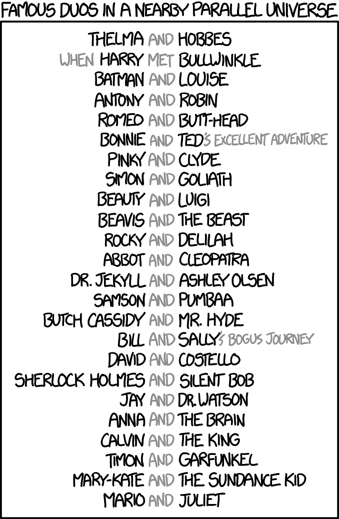 Xkcd Famous Duos