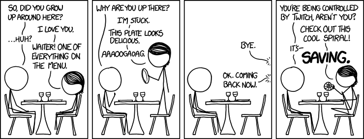 I sympathize with the TPP protagonist because I, too, have progressed through a surprising number of stages of life despite spending entire days stuck against simple obstacles.