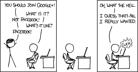 XKCD cartoon: GooglePlus