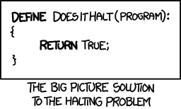 The halting problem depicted by XKCD