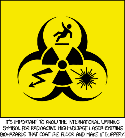 The warning diamond on the Materials Safety Data Sheet for this stuff just has the "ð°" emoji in all four fields.