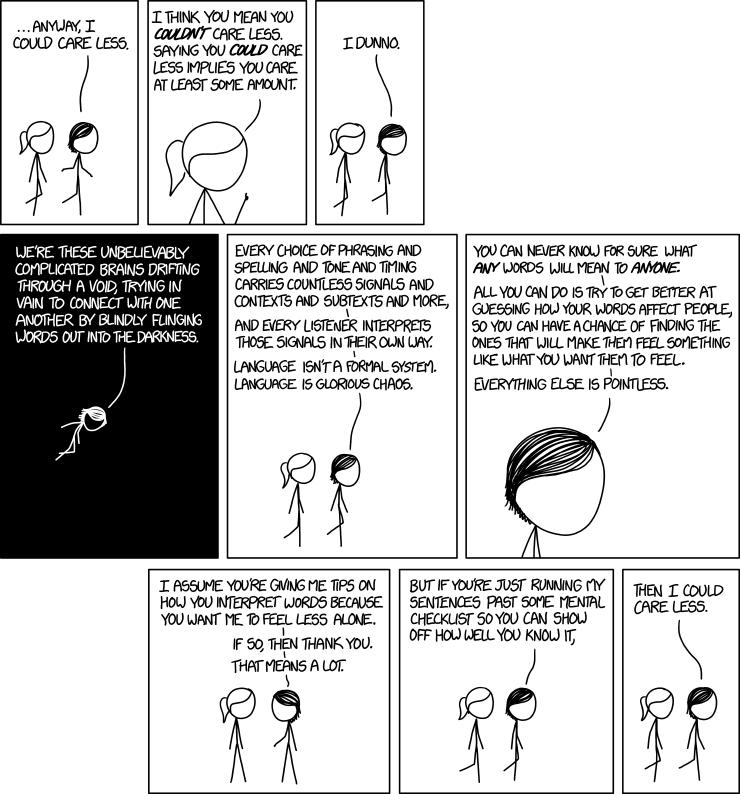 Source: xkcd: I Could Care Less