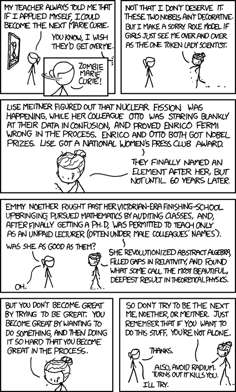 Marie Curie Sage on XKCD WebComic