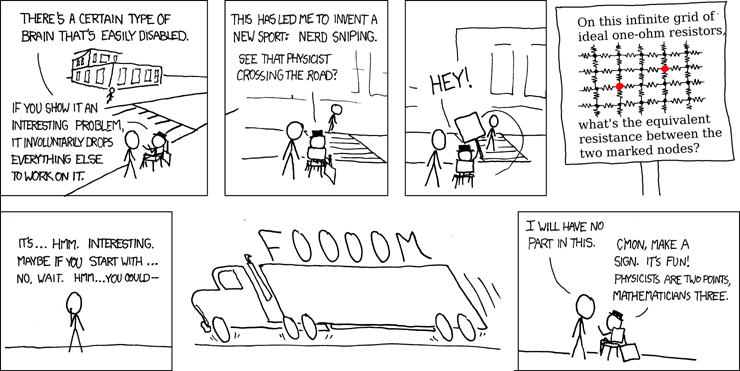xkcd comic about nerd sniping