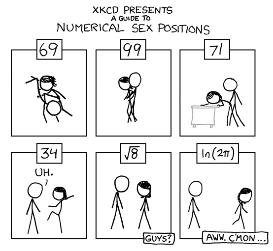 xkcd presents a guide to numerical sex positions.