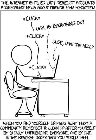 If you close an account while it's still friends with people, it contributes to database linkage accumulation slowdown, which is a major looming problem for web infrastructure and definitely not a thing I just made up.