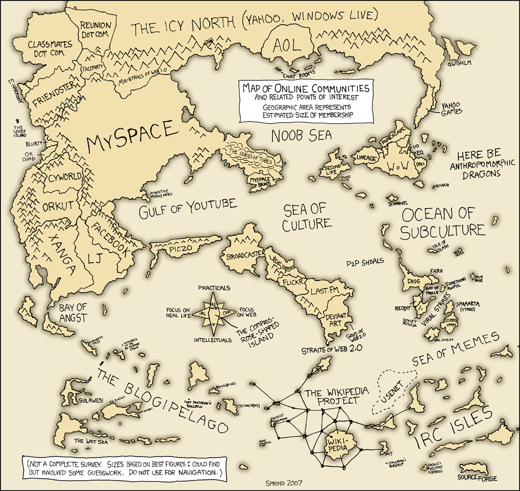 XKCD 256: 2007 Map of Online Communities