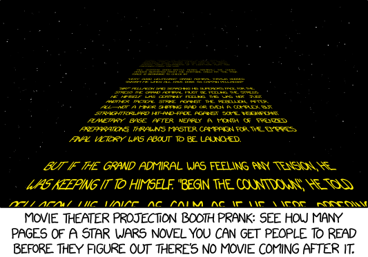 Using a classic Timothy Zahn EU/Legends novel is bad enough, but at least the style and setting aren't too far off. If you really want to mess with people, try using Splinter of the Mind's Eye.