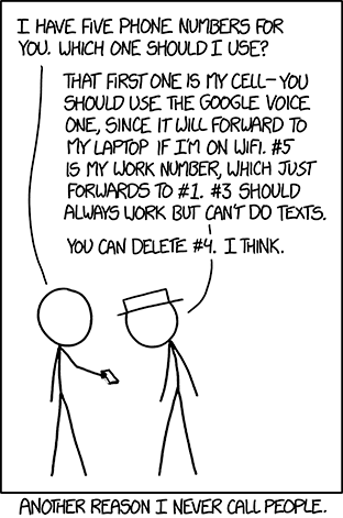 Texting should work. Unless the message is too long, in which case it gets converted to voicemails, and I think I'm locked out of my voicemail.