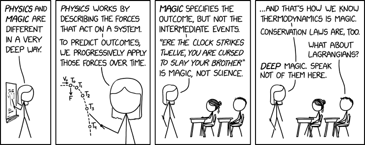 xkcd comic about physics being magic