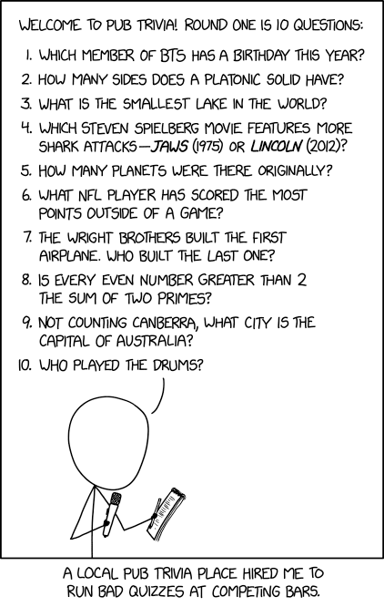 xkcd: Pub Trivia