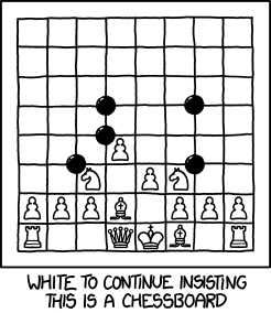 Prediction for Carlsen v. Anand: ... 25. Qb8+ Nxb8 26. Rd8# f6 27. "... dude." Qf5 28. "The game is over, dude." Qxg5 29. Rxe8 0-1 30. "Dude, your move can't be '0-1'. Don't write that down." [Black flips board]