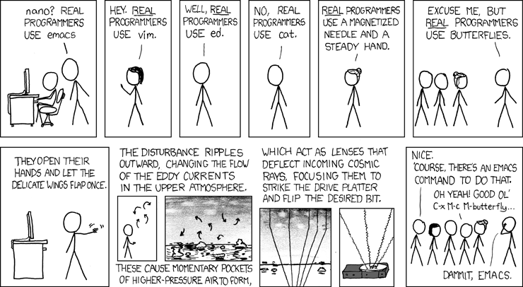 real programmers use butterflies, by xkcd
