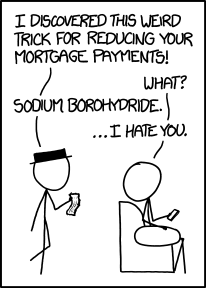 Fortunately, we do not have to resort to chemistry puns to reduce our hosting bills. (Source: xkcd.com)