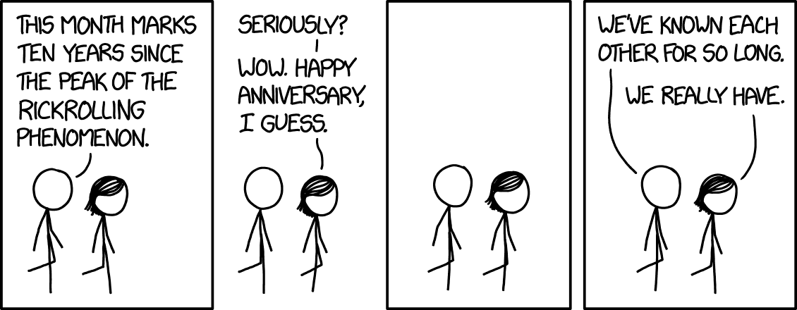 xkcd: Rickrolling Anniversary