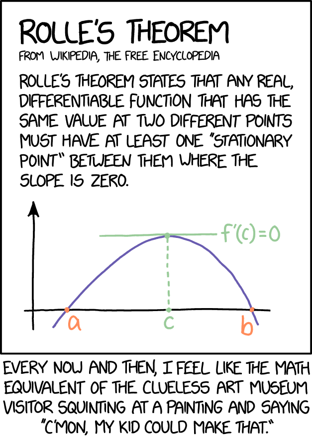 xkcd - Rolle&#39;s Theorem