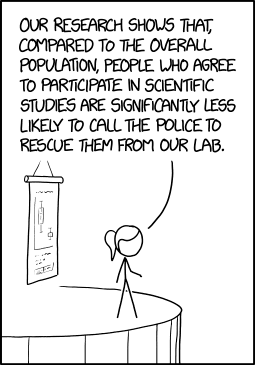 Example of sampling bias from [xkcd](https://xkcd.com/1999/)