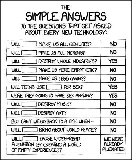 XKCD comic on technology's impact on us.