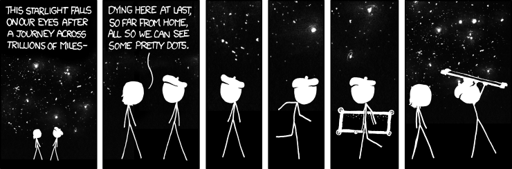 Don't worry! From the light's point of view, home and your eye are in the same place, and the journey takes no time at all! Relativity saves the day again.