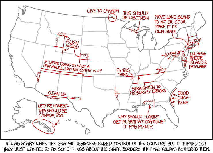 Us Map State Borders xkcd: State Borders