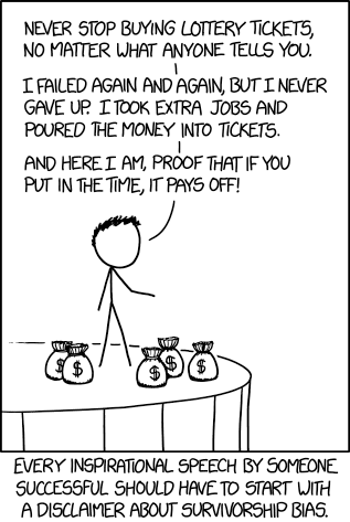 xkcd comic talking about survivorship bias 