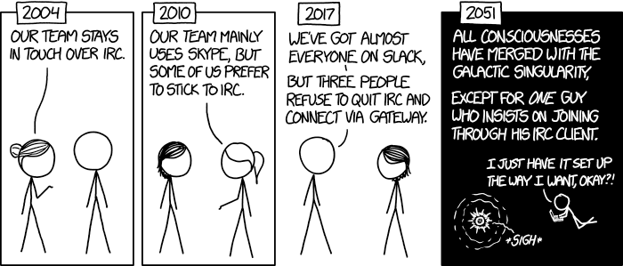 XKCD comic about using old software configured for you