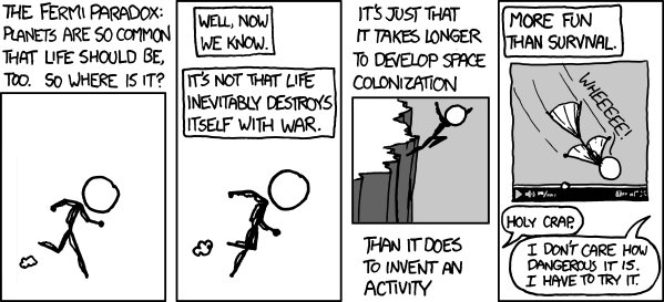 And no avian society ever develops space travel because it's impossible to focus on calculus when you could be outside flying.