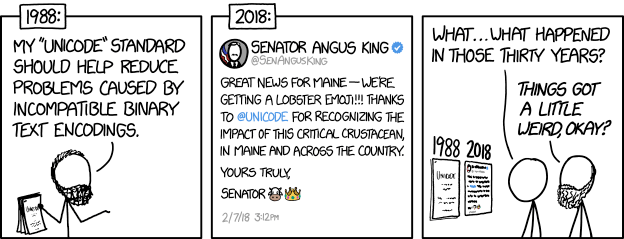 [xkcd on the history of Unicode]